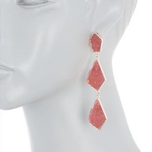 New Panacea Geometric Drusy Linear Drop Earrings